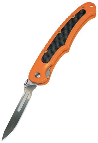 Havalon Piranta-Bolt Replaceable Field Knife w/Plain Edge & Plastic Orange Handle