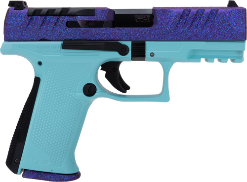 Walther PDP F-Series Pistol, 9mm Luger, 4", Optic Ready, Textured Blue Polymer Grips, 15 Rds