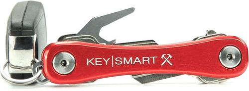 KeySmart Rugged Compact Key Holder w/ Belt Clip and Bottle Opener, Aluminum, Up to 14 Keys, Red (KS607RED)