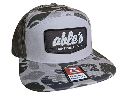 Able's Cap 168P 7 Panel Trucker, Marsh Duck Camo, Loden Mesh  (ACMDCL)