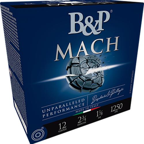 Baschieri & Pellagri Mach LV Shotshells 12B18F85, 12 Gauge, 2-3/4", 1 1/8 oz, 1250 fps, #8.5 Lead Shot, 25 Rds/box