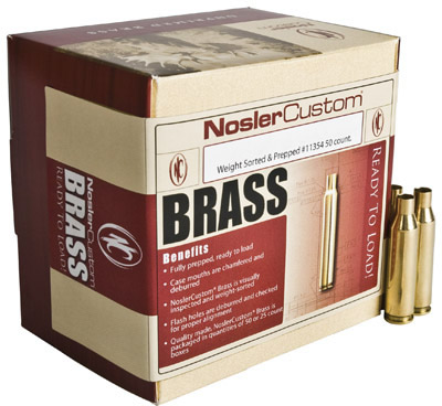 Nosler Custom Unprimed Brass Cases For 260 Remington, Not Loaded
