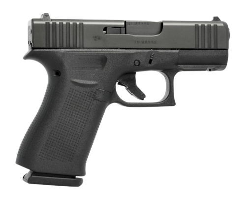 Glock G43X Pistol, 9mm, 3.41in, Black Textured Polymer Grips, Black Finish, 15 Rds