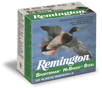 Remington Sportsman Hi-Speed Steel Shotshells SSTHV23HM1, 12 Gauge, 3", 1-1/4 oz, 1400 fps, #1 Steel Shotshells Shot, 25 Rd/bx