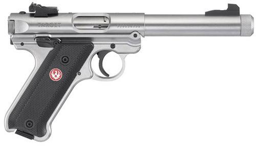 Ruger Mark IV Target Stainless Pistol 40126, 22 Long Rifle, 5 1/2 in Threaded, Black Syn Grip, Stainless Steel Finish, 10 Rd, Adjustable Sights
