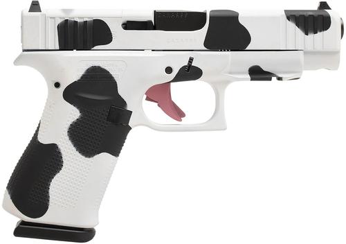 Glock G48 Gen5 MOS Pistol PA4850204FRMOSMOO, 9mm Luger, 4.17in, Polymer Frame w/Beavertail & Textured Grips, Cow Print Cerakote Finish, 10 Rds