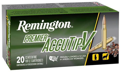 Remington Premier Accutip-V Rifle Ammunition 21202, 224 Valkyrie, AccuTip V Boat Tail, 60 gr, 3300 fps, 20 Rd/Bx