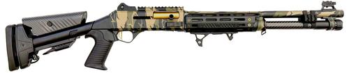 Orthos Arms Orthos Raider S4 Elite Woodland Semi-Auto Shotgun, 12 Gauge, 18.5", Fibertron LED Front Sight, Shock Force Recoil System, 6+1