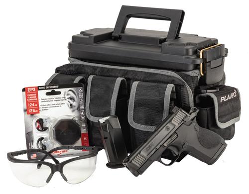 Smith and Wesson CSX 13746, 9mm, 3.10", Range Kit Bundle, Ambi, Black Grips, Matte Black Finish, 10/12 Rds