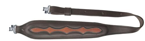 AA&E Leathercraft Leather Black Glove Cowhide Leather One-Piece Gunsling with Brown Leather Inlay, Suede Lining, and Swivels 8503501S010