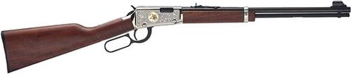 Henry 25th Anniversary Edition Lever Action Rifle H001-25, 22 LR, 18.5", Wood Stock, Nickel Plated w/Gold Engraving, 15 Rd