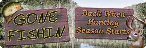 Rivers Edge Products Gone Fishin Tin Sign