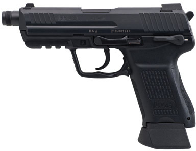 Heckler & Koch HK45 Compact Tactical Pistol 81000022, 45 ACP, 4.57 in, Slimline VZ Grip, Black Finish, 10 Rd