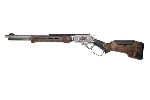 Custom & Collectible Marlin 1895 SBL "Black Death" Lever Action Rifle, 19", 45-70 Gov, Stainless Engraved Reciever, Woox Bravado Grade 4 Wood Stock, 6+1