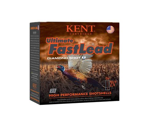 Kent Ammunition Ultimate Fast Lead K122UFL404, 12 Gauge, 2-3/4", 1 3/8 oz, 1475  fps, 4 Shot, 25 Rd/bx