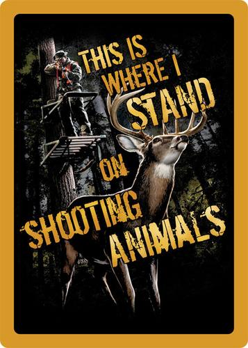 Rivers Edge Products Shootin' Animals Tin Sign