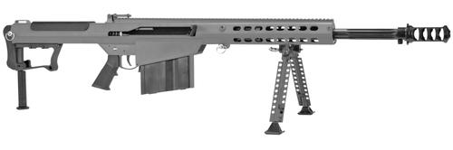 Barrett M107A1 Semi-Auto Rifle 18068, 50 BMG, 20", Fixed w/Sorbothane Recoil Pad Stock, Tungsten Gray, Chrome-Lined Fluted Barrel, 10 Rds