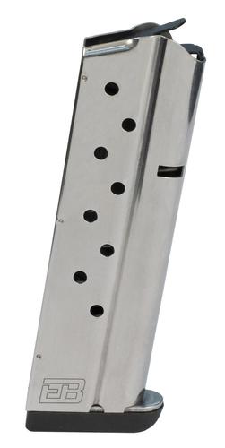 Ed Brown 1911 Government Magazine, 9mm Luger, 9 Rounds, Stainless Steel, Detachable (849)