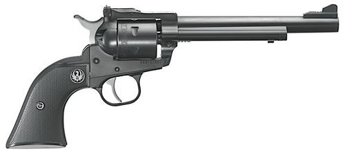 Ruger Single Six Convertible Revolver 0661, 17 HMR, 6.5 in, Checkered Black Rubber Grip, Blued Finish, 6 Rd