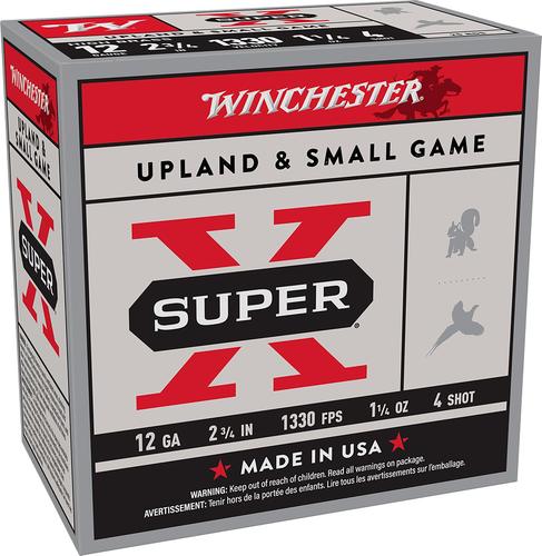 Winchester Ammo Super X Game Load X124, 12 Gauge, 2-3/4", 1 1/4 oz, 1330  fps, 4 Shot, 25 Rd/bx