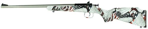 Crickett Single Shot Bolt Action Rifle KSA3168, 22 Long Rifle, 16.125", Custom Amendment Flag Synthetic Stock, Stainless Steel Finish, 1 Rds