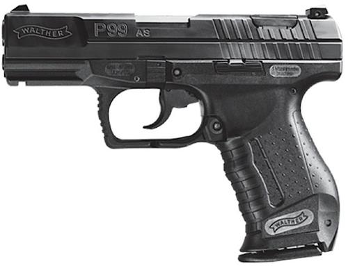 Walther P99 Anti Stress Pistol 2796325, 9mm, 4 in, Polymer Grip, Black Finish, 15 Rd