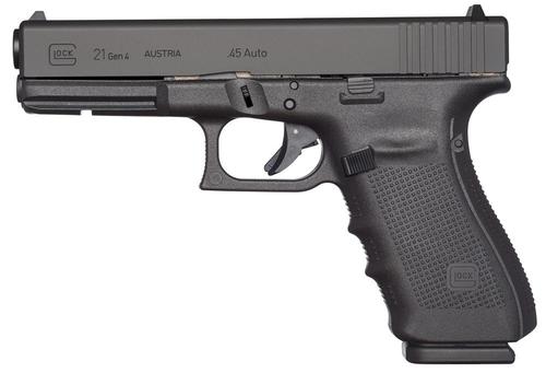 Glock G21 Gen 4 Pistol UG2150203, 45 ACP, 4.6", Modular Backstrap, Black Finish, 13 Rds