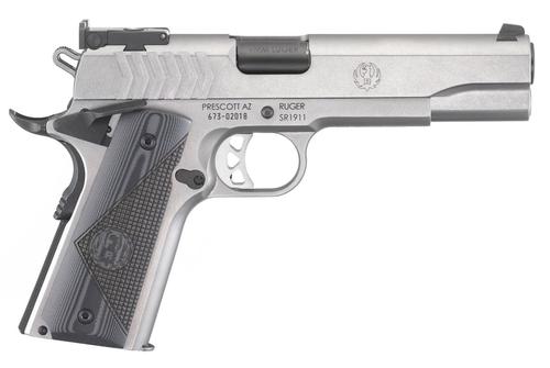 Ruger SR1911 Target Pistol, 9MM, 5 in, G10 Grip, Stainless Finish, 9 Rd
