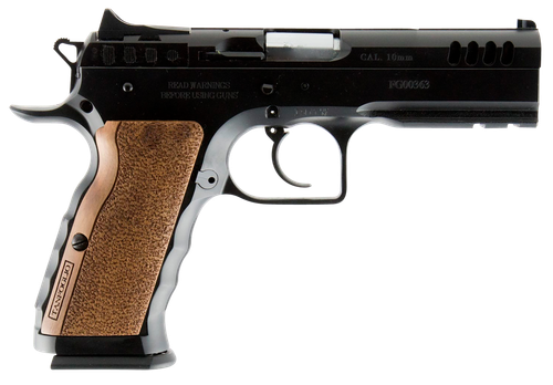 EAA Defiant Stock I Pistol TFSTOCKI10, 10mm Auto, 4.50in, Serrated Slide & Wood Grips, Black Finish, 13 Rds