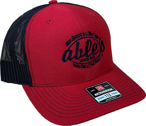 Able's Mesh Cap Red, Black Mesh (ACRB)