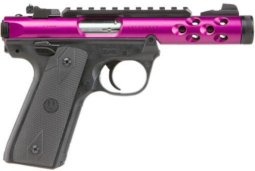 Ruger Mark IV 22/45 Lite Rimfire Pistol 43915, 22 LR, 4.4" Threaded, Black Polymer Grip, Purple Anodized Finish, 10 Rd