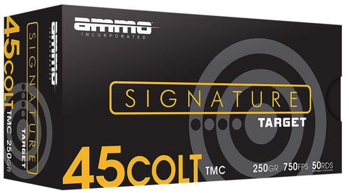 Ammo Inc Signature Pistol Ammunition 45C250TMCA50, 45 Colt, Total Metal Case, 250 gr, 842 fps, 50 Rd/Bx
