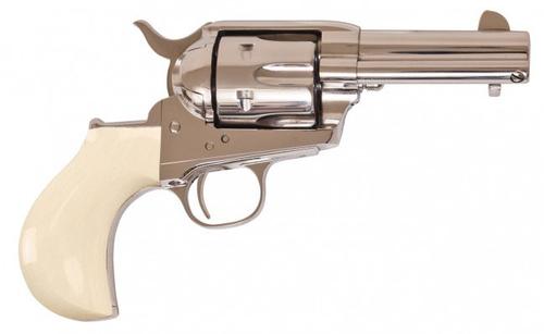 Cimarron Doc Holiday Thunderer Revolver CA346DOC, 45 Long Colt, 3.5", Nickel Finish, Tru Ivory Grip