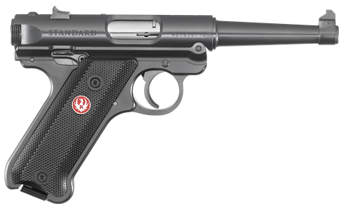 Ruger Mark IV Standard Pistol 40104, 22 Long Rifle, 4.75", Black Grips, Black Finish, 10 Rd