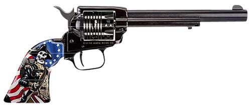 Heritage Rough Rider Revolver RR22B6ECSS, 22 LR, 6.50", US Flag w/Soldier Grips, Black Oxide Finish, 6 Rds