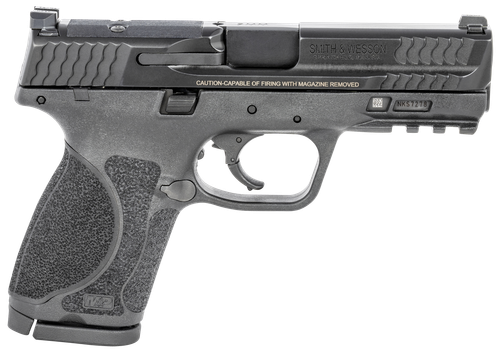 Smith and Wesson M&P M2.0 Compact Optic Ready Pistol, 9mm, 4in, Black Polymer Grips, Black Finish, 17 Rds