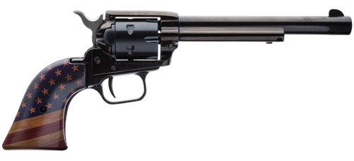 Heritage Rough Rider Revolver RR22B6GOLDUSA, 22 LR, 6.50", Gold USA Flag Grips, Black Oxide Finish, 6 Rds