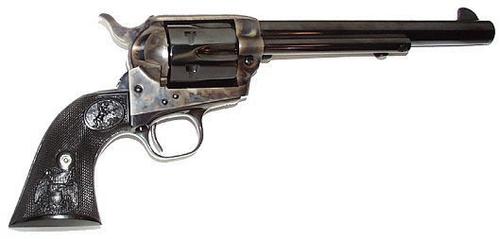 Colt Single Action Army Revolver P1670, 357 Magnum, 7 1/2", Black Plastic Grip, Case Hardened Blue Finish, 6 Rd