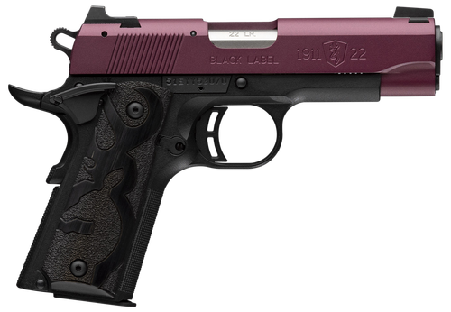 Browning 1911-22 Black Label Pistol 051062490, 22 LR, 3.63in, Black Polymer, Matte Black Finish, 10 Rds