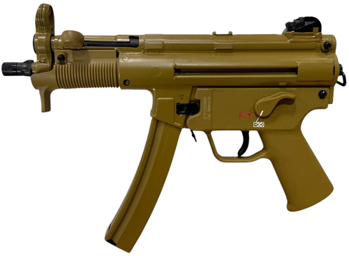 Heckler & Koch SP5K-PDW RAL8000 Pistol 81001077, 9mmx19, 4.53in, FDE Polymer Grips, Flat Dark Earth Finish, 10 Rds