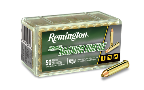 Remington Premier Rimfire Ammunition PR22M1, 22 Magnum (WMR), Accutip-V Boat Tail, 33 GR, 2000 fps, 50 Rd/bx