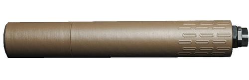 HUXWRX Flow 9 M Flow-Through 9mm. Titanium Suppressor 1/2x28 Piston, FDE Finish