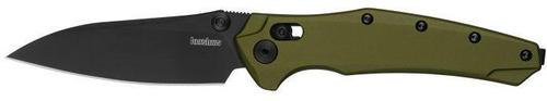 Kershaw Bareknuckle Folding Knife, Plain Black PVD Blade, Green Handle (6777)