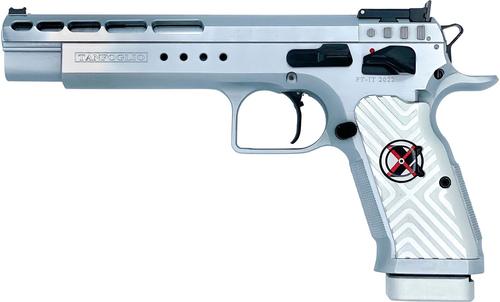EAA Gold Match Xtreme Pistol TFGOLDMX9, 9mm Luger, 6in, White Polymer Grips, Stainless Finish, 16 Rds