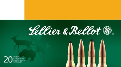 Sellier & Bellot Rifle Ammuntion, 308 Winchester, Boat Tail Hollow Point (HP), 168 GR, 2600 fps, 20 Rd/bx