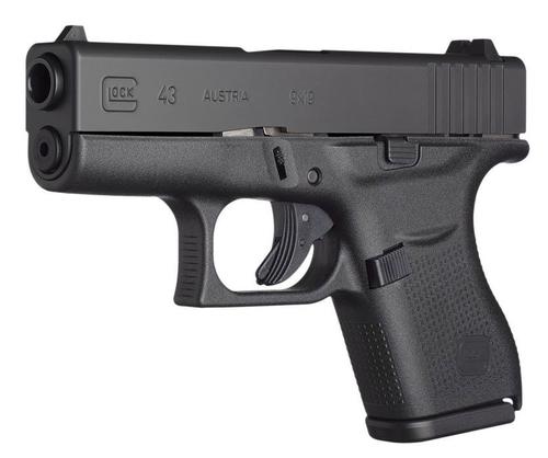 Glock G43 G3 Pistol UR43509, 9mm, 3.25in, Black Polymer Frame Grips, 6 Rds