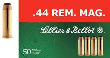 Sellier & Bellot Pistol Ammuntion SB44A, 44 Remington Mag, Soft Point (SP), 240 GR, 1180 fps, 50 Rd/bx
