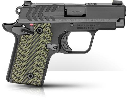 Springfield 911 Pistol PG9109,  380 ACP, 2.7 in, G10 Grip, Black Finish, 6/7 Rd