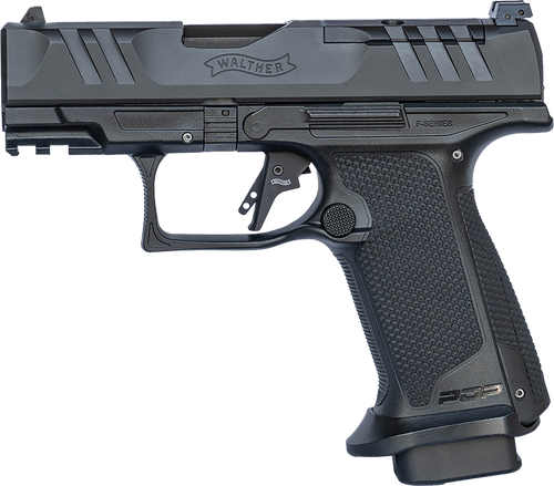 Walther PDP F-Series Pro Optic Ready Pistol 4796064, 9mm Luger, 3.50in, Medium Backstrap Grips, Black Finish, 10 Rds