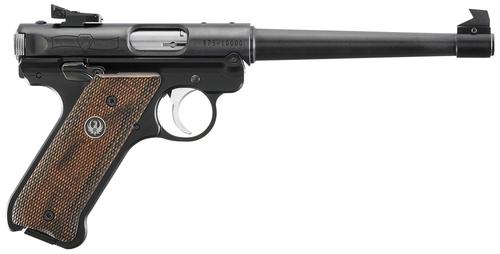 Ruger Mark IV 75th Anniversary Target Pistol 40175, 22 LR, 6.88in, Checkered Wood Laminate Grips, Blued Finish, 10 Rds